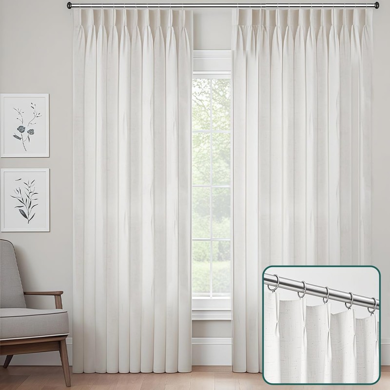 50PCS Heavy Duty Curtain Rings with Eyelet - Smooth Glide