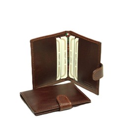 Old Angler Leather Wallet with Snap Closure | Made in Italy | RFID Shielding | 6 Card Slots | Scottish Lining, Brown, Classic