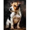 QAZWSX Diamond Art Painting Dog Jack Russell Terrier Puppy Animal, Kit for Adults Diamond Art Painting by Number Kits Gem Art Wall Home Decor Canvas 12x16 inch