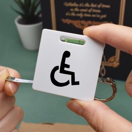 Azeeda 'Wheelchair Symbol' Keyring Tape Measure/Spirit Level Tool (KM00004892)