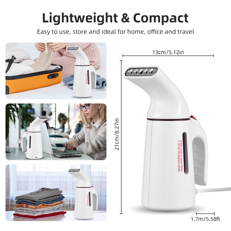 Portable Handheld Garment Steamer 120ml Capacity 700W Auto Shut-Off Steamer
