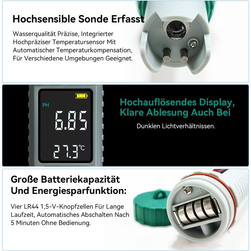 Shiptree PH Meter High Precision (± 0.01), Water Tester, pH