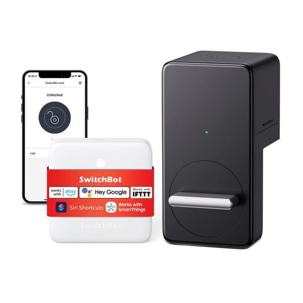SwitchBot Smart Lock WiFi, Keyless Entry Door Lock, Smart Door Lock Front Door, Electronic Smart Deadbolt, Fits Your Existing Deadbolt in Minutes,Great for Airbnbs, Vacation Rentals and More