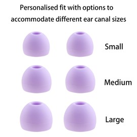 NANLANFAN Replacement Silicone Ear Tips for bmani T16 / occiam T17 / TOZO T6 / TOZO T10 / bmanl T16 / TONEMAC N18 Earbuds, 15 Pairs (S/M/L) (Purple)