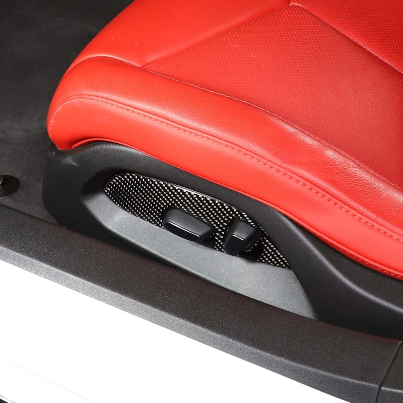 necar2020 Carbon Fiber Seat Adjust Panel Cover Trim Accessories For