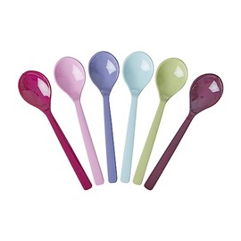 Rice Melamine Teaspoons Teaspoons Set of 6 Multi-Coloured