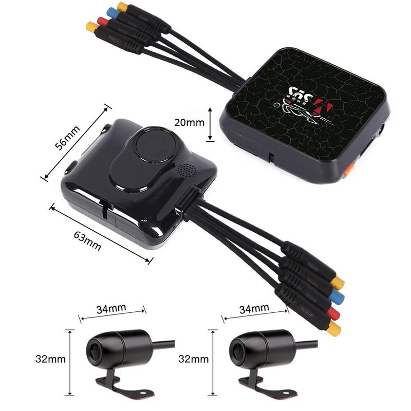 VSYSTO Motorcycle Dash Cam D6RL Motorbike Camera 130 Degrees 1080p