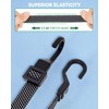6 Pcs 36 Inch Flat Adjustable Bungee Cords with Hooks,