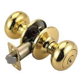 Design House 753285 Cambridge 2-Way Adjustable Entry Door Knob, Polished Brass