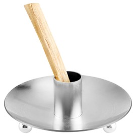 HOCUROAY Palo Santo Holder Metal Incense Holder for Palo Santo Sticks Scented Wood Stand Smear Bowl Dish Fireproof Easy Care Trendy Look Luxury (Silver)