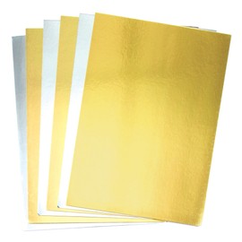 Baker Ross AC375 A4 Gold & Silver Metallic Card (250 gsm) — ⁠Creative Art Supplies for Kids, Christmas Crafts, Card Making, and Decorations (Pack of 20)