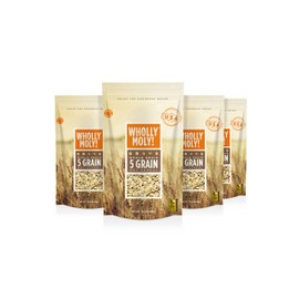 Wholly Moly! 5 Grains Cereal, Multi-Grain Oatmeal of rye, barley, oats, wheat and Khorasan wheat, High Fiber, No Sugar Added, All Natural, Vegan Friendly, Whole Grain Council Certified