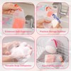 LKESRC 50 Pcs Exfoliating Mesh Soap Saver Pouch, White Face