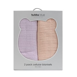 2 PK Cellular Blanket Dusty Peach/Lilac