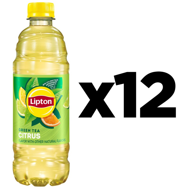 Lipton Green Tea Citrus, 16.9 Fl Oz Bottles (Pack of