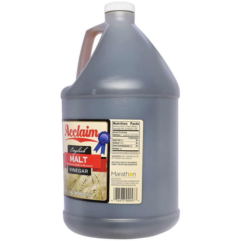 Acclaim English Malt Vinegar, All Natural, 128 Ounces (1 Gallon)