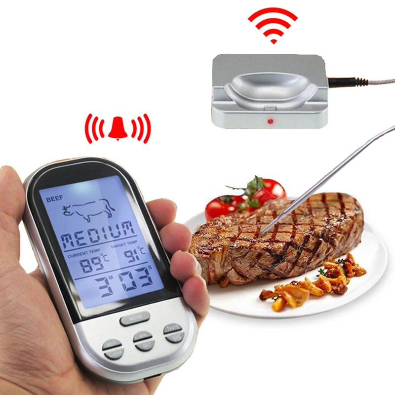 Wireless BBQ Thermometer Food Thermometer with Probe for Cooking Meat