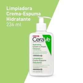 CeraVe Limpiadora Crema-Espuma Hidratante Facial Diaria para Piel Normal a Seca 236ml