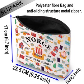Norway Travel Cosmetic Bag Norwegian Gift Norge Makeup Bag Souvenirs Gift (Norge)