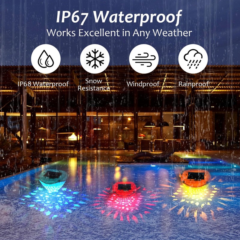 Longzhuo Solar Pool Lighting Floating USB Hanging Pond Lighting Underwater