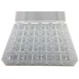 Bobbin Box with 25 Sewing Machine Bobbins Plastic Bobbin Storage Box