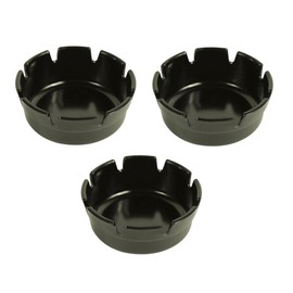 Set of Three Black Plastic Ashtrays-Deep Well-Resturant/ Bar-4"Diameter