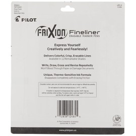 PILOT FriXion Fineliner Erasable Marker Pens, Fine Point, Assorted Color Inks, 8-Pack (12484)