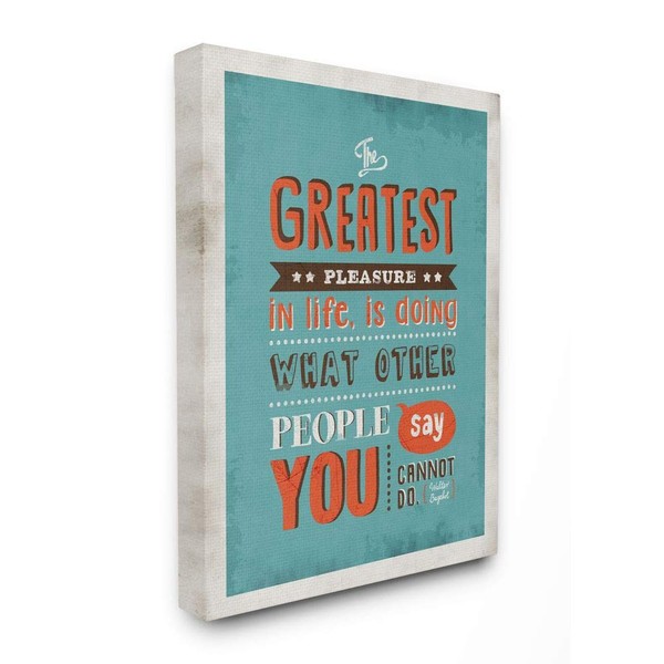 Stupell Industries The Greatest Pleasure Inspirational Vintage Comic Book Blue,