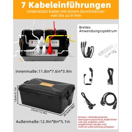 Outdoor Electric Box, IP54 Waterproof Outdoor Outlet Covers, 32 x 22 x 13 cm, Extra Large Cable Box, Weatherproof Electrical Junction Box, Outdoor Waterproof Junction Box, Protect Socket