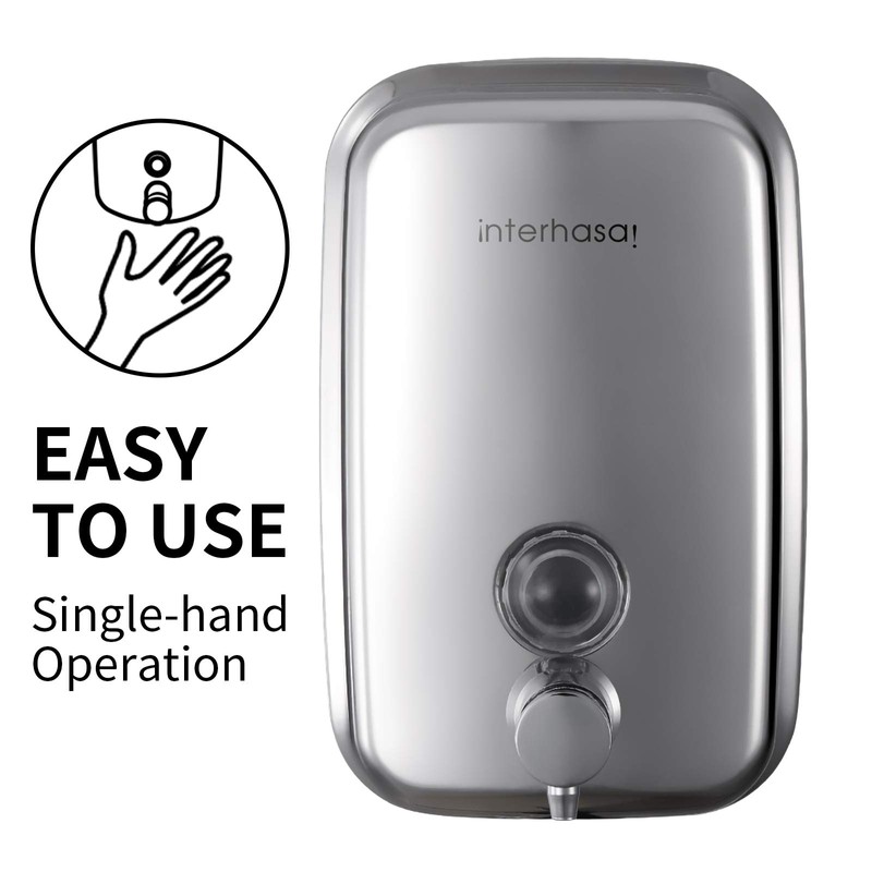 interhasa! Commercial Soap Dispenser Wall Mount 304 Stainless Steel Hand