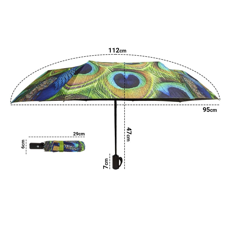 Folding Travel Umbrella - Compact, Light, Automatic, Strong and Portable
