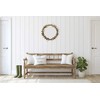 Round Antique Gold Metal Laurel Wreath Wall Mirror