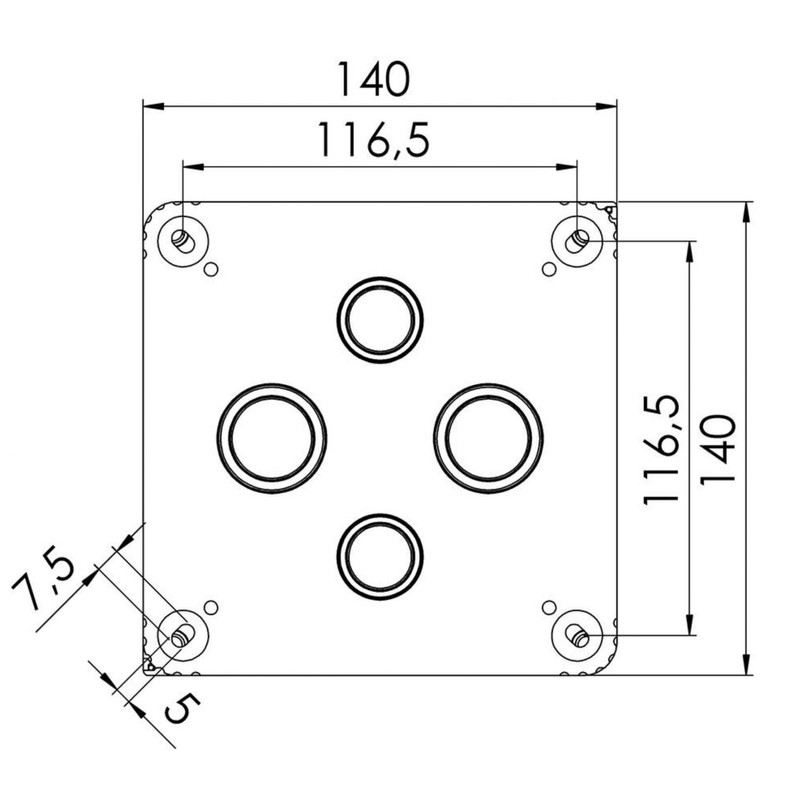 Wiska Combi 1010/5/S IP66/67 Weatherproof Junction Box Black