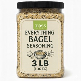 Everything Bagel Seasoning Blend Bulk 3 LB - Everything Bagels Topping, Blend of Sea Salt and Spices Dried Minced Garlic & Onion Flakes for Baked goods, Toast, Avocado, Eggs, Salads, and Vegetables