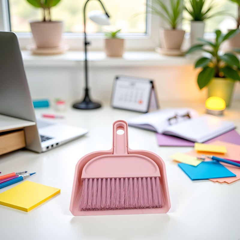 Plastic Mini Broom and Dustpan,Mini Cleaning Brush with Dustpan Set