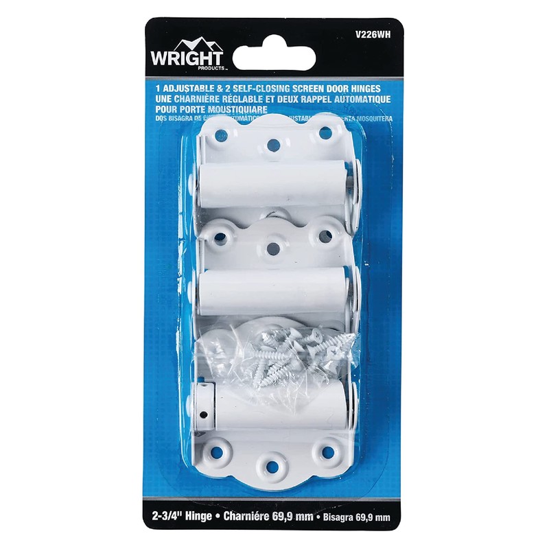 Wright Products V226WH Spring Loaded Door 2PK Self Closing Hinge,