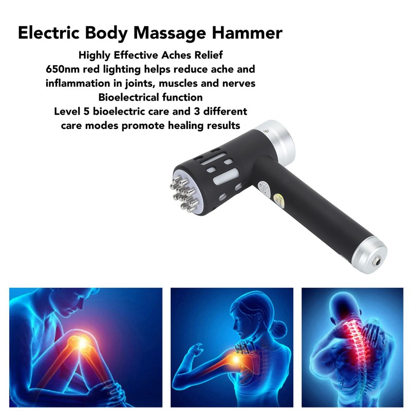 3 in 1 650nm Electric Body Massage Hammer Relieve Stress