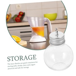 Anneome 10pcs Christmas Spherical Bottle Clear Plastic Ornaments Empty Bottles for Drinks Milk Bottles with Lids Sand Art Bottles Fillable Ornament Christmas Decoration Cold Milk Bottles