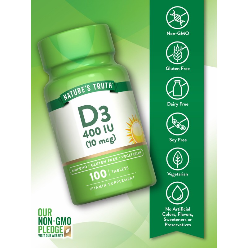 Nature's Truth Vitamin D3 | 400 iu (10 mcg) |