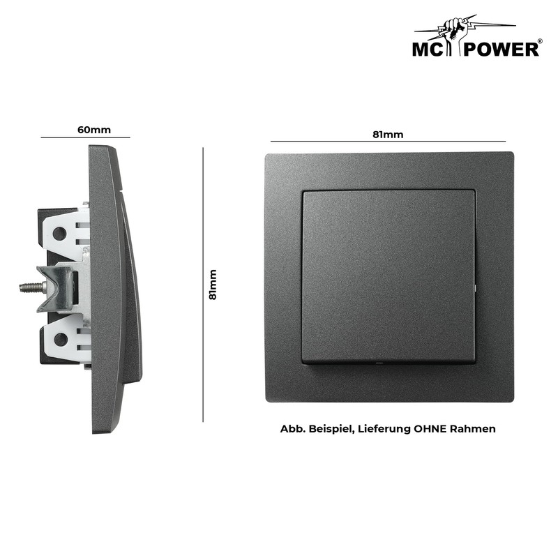 McPower Flare Toggle Switch 1-Way Light Switch Rocker Switch 250