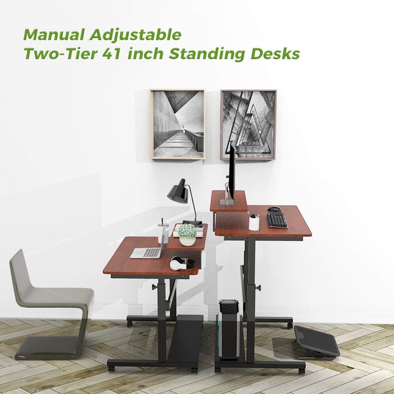 Eureka Ergonomic Mobile Standing Desk 41 Inch, Lockable Home Office