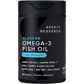 Omega-3 Fish Oil 1250mg (Triple Strength) 180 gelcaps Contains the highest levels of triglyceride Omega-3s EPA  DHA per softgel  Best Omega support...