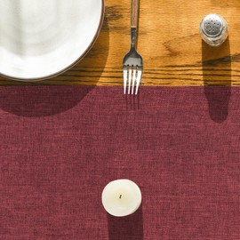Camino de mesa de estilo Artoid Mode color rojo oscuro, de temporada de Navidad, de San Valentín, lavable, decoración de mesa de comedor para decoración del hogar, fiesta, 13 x 90 pulgadas
