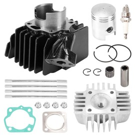LT50 49cc Cylinder Piston Ring Gasket Top End Kit for Suzuki LT50 model 1984-1987 ALT50 model 2002-2005 JR50 model 1978-2006 ATV OEM 11210-04012-0F0, 11111-04001, 11141-04000