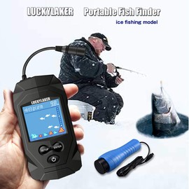 LUCKYLAKER Depth Handheld Fish Finder Display Boat Ice Fishing Finder Sonar Portable Wired Fish Finders Transducer LCD Monitor