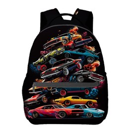 VANZEV Car Pattern Backpack Travel Backpacks Laptop Rucksack,School Bookbag for Women Kids Boys Girls,Muscle Cars Sports Back Pack Accessories Bags,Ideal Gifts for Work, Outdoor Adventures