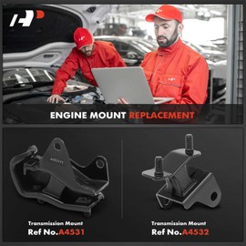 A-Premium 2PCS Front and Rear Transmission Mount Kit Compatible with Honda Pilot 2006-2008 & Acura MDX 2003-2006, 3.5L, Automatic Transmission, Replace# 50805S3V010, 50806STWA01