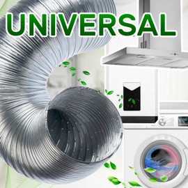 Flexible Suction Hose Aluminium Diameter 120 mm Extendible Length 20 cm - 100 cm Withstands Temperatures up to 300 °C ONIX TECH