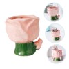 Ipetboom Ceramic Makeup Brush Holder Cute Flower Design Storage Pot