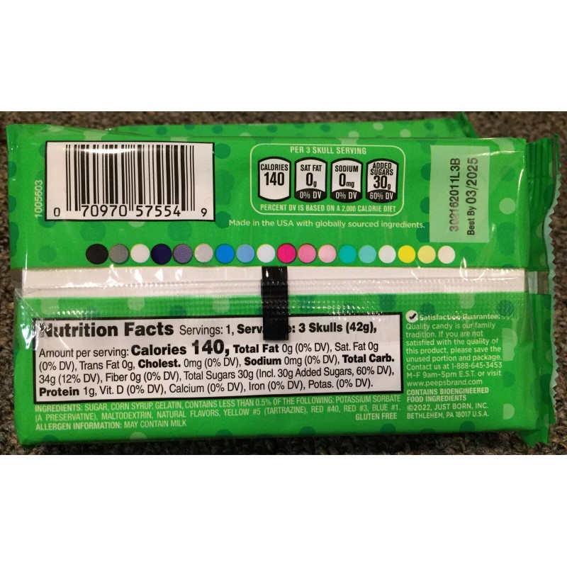PEEPS BRAND Marshmallow Peeps - Pumpkins, Ghosts, Skulls - 1.5